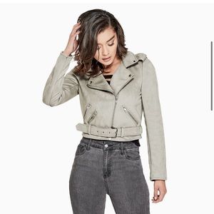 Suede moto jacket